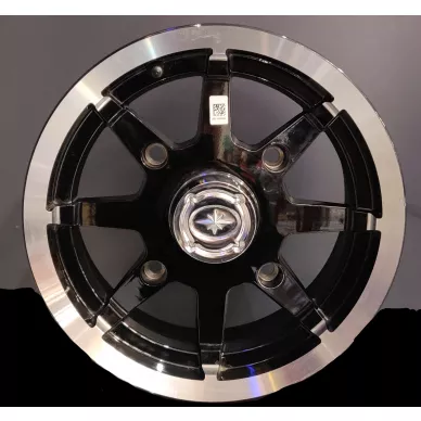 Polaris Alumiinivanne  12 X 6  Kiiltevä Musta kuva