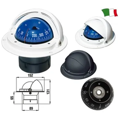 Riviera kompassi BZ4 Led White Blue card high Speed +cover kuva